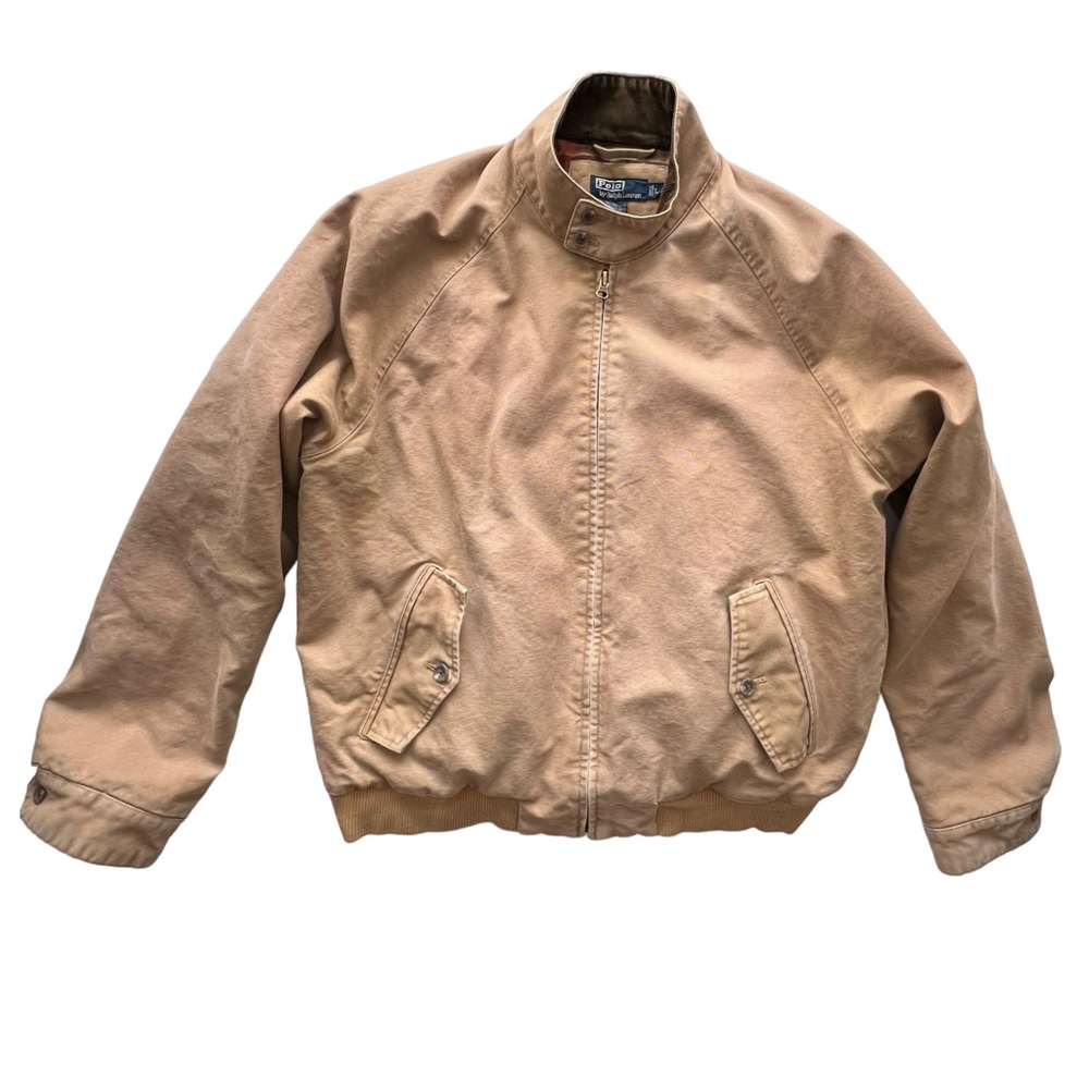 Polo Ralph Lauren Flannel Lined Insulated Canvas Harrington Jacket | LARGE - Picture 5 of 13